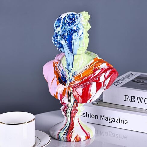 11.8 Inch Greek Statue of David, Classic Roman Bust Greek Mythology Sculpture for Home Decor,Large Resin Roman Goddess Apollo Sculpture for Home Décor Resin Crafts for Sketch Practice Artist (White) in Kuwait