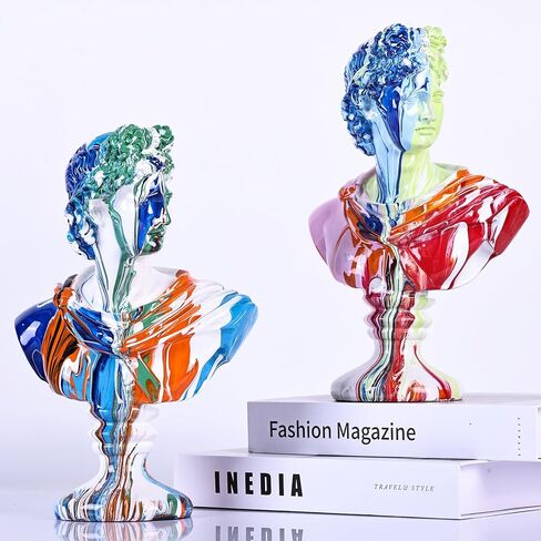 11.8 Inch Greek Statue of David, Classic Roman Bust Greek Mythology Sculpture for Home Decor,Large Resin Roman Goddess Apollo Sculpture for Home Décor Resin Crafts for Sketch Practice Artist (White) in Kuwait