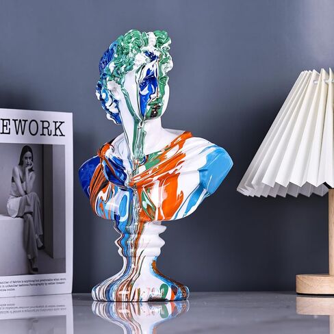 11.8 Inch Greek Statue of David, Classic Roman Bust Greek Mythology Sculpture for Home Decor,Large Resin Roman Goddess Apollo Sculpture for Home Décor Resin Crafts for Sketch Practice Artist (White) in Kuwait