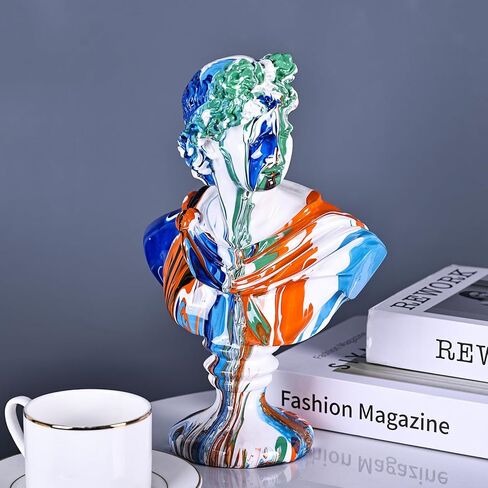 11.8 Inch Greek Statue of David, Classic Roman Bust Greek Mythology Sculpture for Home Decor,Large Resin Roman Goddess Apollo Sculpture for Home Décor Resin Crafts for Sketch Practice Artist (White) in Kuwait