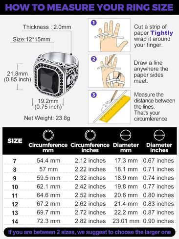 Richsteel Skull Black Onyx Ring for Men Retro X Bone Thumb Band Ring Punk Jewelry Custom Gift for him (Personalized Red/Blue/Green Stone) in Kuwait