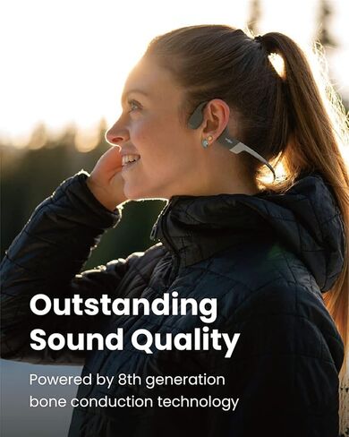 SHOKZ OpenRun Bluetooth Bone Conduction Running Headphones - SS23 - One - Grey in Kuwait