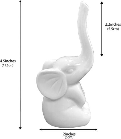 Elephant Ring Holder, Cute Ceramic Animal Wedding Ring Holder for Jewelry, Earrings, Necklaces, Elephant Gift for Women, Birthday, Wedding, Valentine's Day (White) in Saudi Arabia