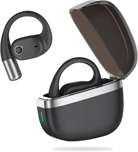 سماعات أذن ZIHNIC True لاسلكية مفتوحة مع ميكروفون، سماعات أذن بلوتوث مع خطافات للأذن، مقاومة للتعرق XP5، شحن سريع، وقت تشغيل 35 ساعة، متوافقة مع أي هاتف - أسود in Kuwait