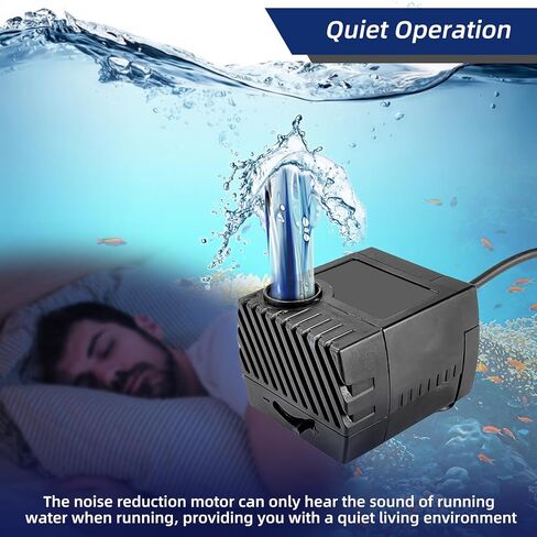مضخة مياه صغيرة 4 وات 80 جيجا في الساعة للنوافير: تصميم منخفض الضوضاء وصغير الحجم ومريح لأحواض السمك الصغيرة وخزانات الأسماك وموزعات مياه الحيوانات الأليفة ونوافير سطح المكتب وغيرها من المعدات المماثلة in Kuwait
