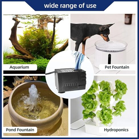 مضخة مياه صغيرة 4 وات 80 جيجا في الساعة للنوافير: تصميم منخفض الضوضاء وصغير الحجم ومريح لأحواض السمك الصغيرة وخزانات الأسماك وموزعات مياه الحيوانات الأليفة ونوافير سطح المكتب وغيرها من المعدات المماثلة in Kuwait
