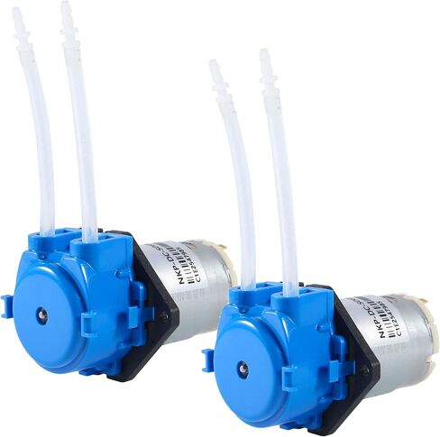 2PCS DC 12V Lab Dosing Pump 100mL/min Peristaltic Pumps Chemical Water Liquid 3mm ID x 5mm OD for Aquarium Analytical Home Bonsai Irrigation Watering DIY (L Bracket Black) in Saudi Arabia