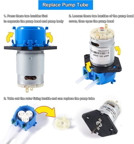 2PCS DC 12V Lab Dosing Pump 100mL/min Peristaltic Pumps Chemical Water Liquid 3mm ID x 5mm OD for Aquarium Analytical Home Bonsai Irrigation Watering DIY (L Bracket Black) in Saudi Arabia