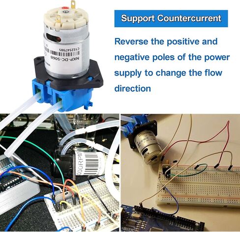 2PCS DC 12V Lab Dosing Pump 100mL/min Peristaltic Pumps Chemical Water Liquid 3mm ID x 5mm OD for Aquarium Analytical Home Bonsai Irrigation Watering DIY (L Bracket Black) in Saudi Arabia