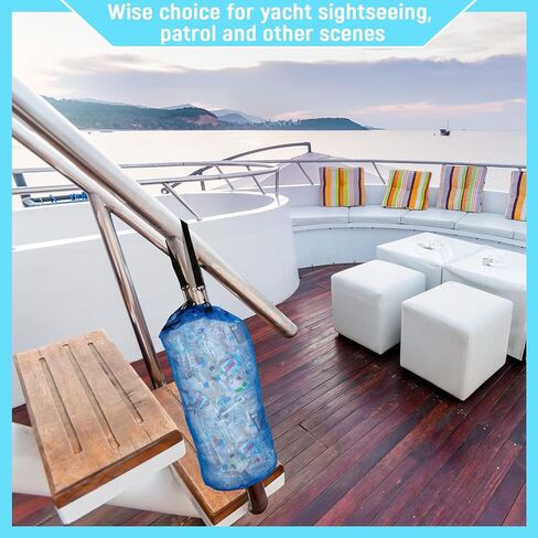 6 Pcs Boat Trash Bag Hoop Mesh Trash Bags, Reusable Outdoor Garbage Can Container Boat Accessories Organizer Storage Bag for Kayak Marine Camping Fishing Men Women, 3 Colors in Kuwait