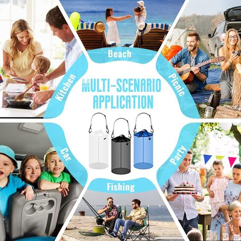 6 Pcs Boat Trash Bag Hoop Mesh Trash Bags, Reusable Outdoor Garbage Can Container Boat Accessories Organizer Storage Bag for Kayak Marine Camping Fishing Men Women, 3 Colors in Kuwait