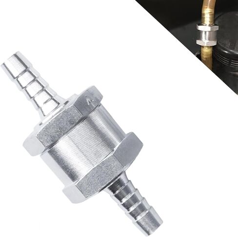 UGSHY 1 PC Automobile One-way Check Valve, 3/8"/10mm Gasoline Diesel Fuel Line One-way Check Valve, In-line Alloy Waterproof Anti-rust Valve, Universa for Most Cars RVs Boats Accessories (Silver) in Saudi Arabia