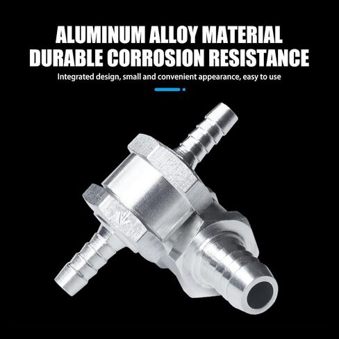 UGSHY 1 PC Automobile One-way Check Valve, 3/8"/10mm Gasoline Diesel Fuel Line One-way Check Valve, In-line Alloy Waterproof Anti-rust Valve, Universa for Most Cars RVs Boats Accessories (Silver) in Saudi Arabia