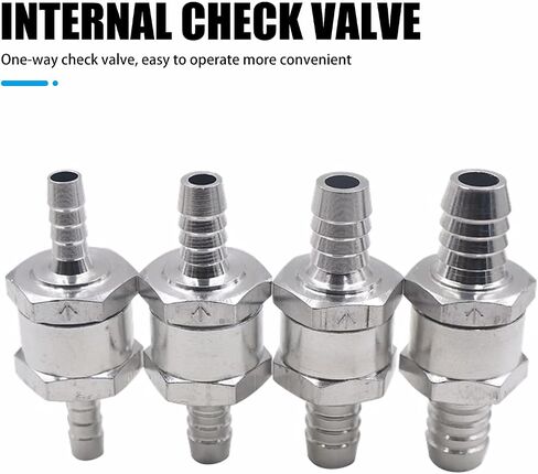 UGSHY 1 PC Automobile One-way Check Valve, 3/8"/10mm Gasoline Diesel Fuel Line One-way Check Valve, In-line Alloy Waterproof Anti-rust Valve, Universa for Most Cars RVs Boats Accessories (Silver) in Saudi Arabia