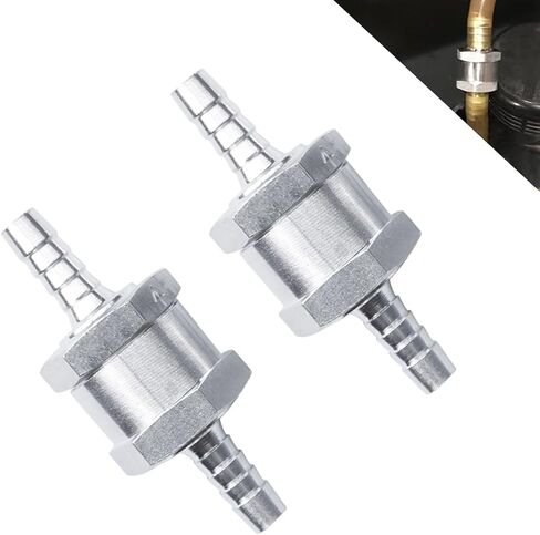UGSHY 1 PC Automobile One-way Check Valve, 3/8"/10mm Gasoline Diesel Fuel Line One-way Check Valve, In-line Alloy Waterproof Anti-rust Valve, Universa for Most Cars RVs Boats Accessories (Silver) in Saudi Arabia