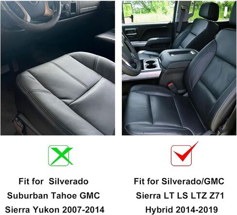 غطاء مقعد جلدي غير مثقوب من جانب السائق باللون الأسود متوافق مع Chevy Silverado GMC Sierra 1500 2500HD 3500HD 2014 2015 2016 2017 2018 2019 in Kuwait