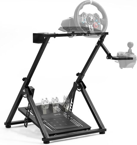 Marada Sim Racing Wheel Stand Simulator Cockpit X-Structure Quick Fold يناسب Thrustmaster/Logitech G29، G923، G920، T300RS، T150 حامل ألعاب قابل للتعديل بدون عجلة قيادة، دواسة، فرامل اليد in Kuwait