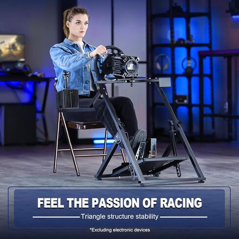 Marada Sim Racing Wheel Stand Simulator Cockpit X-Structure Quick Fold يناسب Thrustmaster/Logitech G29، G923، G920، T300RS، T150 حامل ألعاب قابل للتعديل بدون عجلة قيادة، دواسة، فرامل اليد in Kuwait