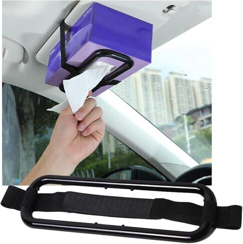 حامل صندوق مناديل واقي من الشمس للسيارة، منظم تثبيت صندوق ورقي تلقائي محمول، إطار تثبيت صندوق مناديل عالمي مضاد للانزلاق، يناسب حامل حقيبة المناشف في المقعد الخلفي in Kuwait