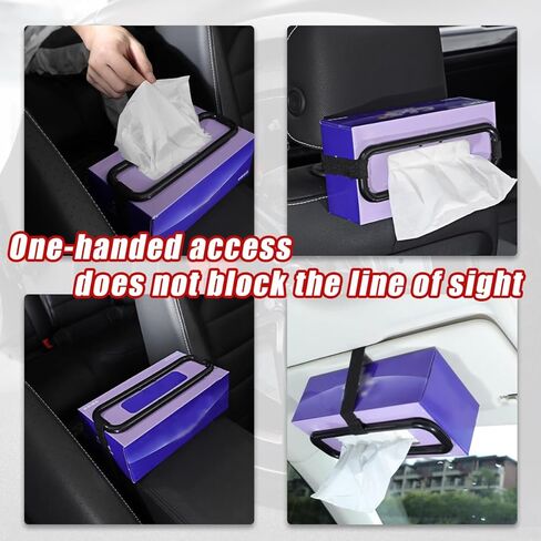 حامل صندوق مناديل واقي من الشمس للسيارة، منظم تثبيت صندوق ورقي تلقائي محمول، إطار تثبيت صندوق مناديل عالمي مضاد للانزلاق، يناسب حامل حقيبة المناشف في المقعد الخلفي in Kuwait