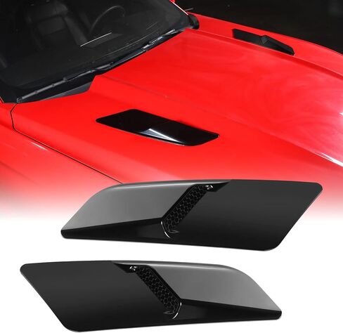Hood Vent, Black Bonnet Hood Vent Scoop Cover, External Accessories, Black Hood Vent Trim Cover for Ford Mustang 2015 2016 2017 in Saudi Arabia