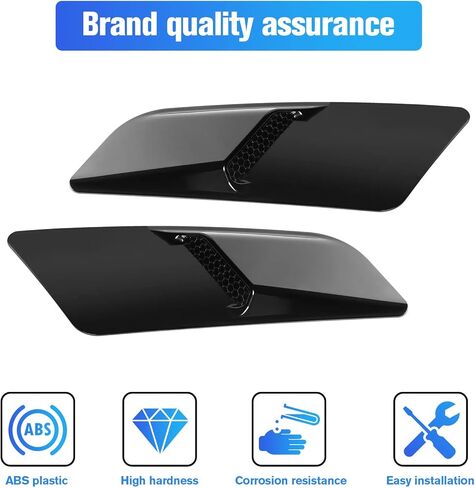 Hood Vent, Black Bonnet Hood Vent Scoop Cover, External Accessories, Black Hood Vent Trim Cover for Ford Mustang 2015 2016 2017 in Saudi Arabia