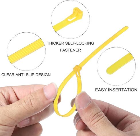 MECCANIXITY 6 Inch Releasable Cable Ties Adjustable Zip Ties 50lbs Tensile Strength Removable Indoor Outdoor Tie Wraps for Fix Organize Black 100Pcs in Saudi Arabia