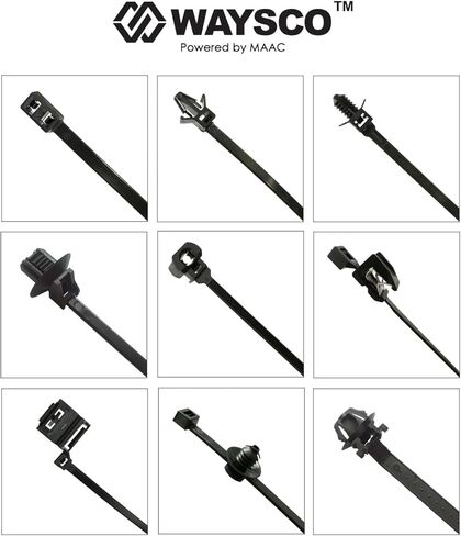 WAYSCO Black Zip Cable Ties 4 inch/0.10 inch (100 pcs) 22 lbs/pounds Tensile Strength Automotive Grade Nylon PA66-40℉ to 257℉ UV Resistant for Outdoor and Indoor in Saudi Arabia