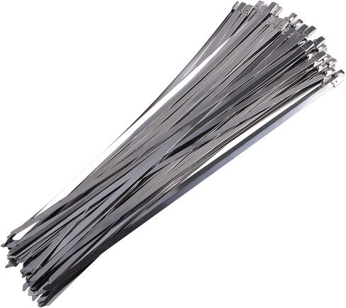 CNCYEAH Zip Ties 100PCS 4.6 Inch 200mm Metal Cable Zip Ties 304 Stainless Steel Cable Zip Ties Self-Locking Steel Exhaust Wrap Wire Ties for Machinery, Vehicles in Saudi Arabia