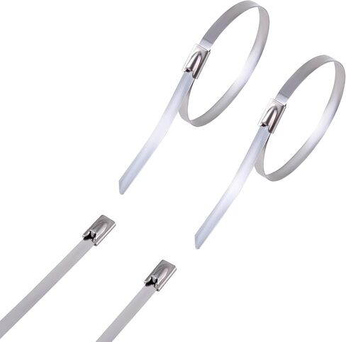 CNCYEAH Zip Ties 100PCS 4.6 Inch 200mm Metal Cable Zip Ties 304 Stainless Steel Cable Zip Ties Self-Locking Steel Exhaust Wrap Wire Ties for Machinery, Vehicles in Saudi Arabia