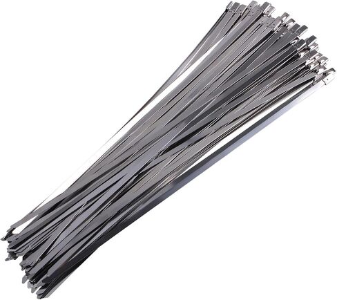 CNCYEAH Zip Ties 100PCS 4.6 Inch 200mm Metal Cable Zip Ties 304 Stainless Steel Cable Zip Ties Self-Locking Steel Exhaust Wrap Wire Ties for Machinery, Vehicles in Saudi Arabia