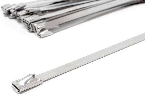 ربطات عنق معدنية بسحاب 11.8 بوصة (300 مم) 100 قطعة 304 ربطات عنق من الفولاذ المقاوم للصدأ شديدة التحمل متعددة الأغراض ذاتية القفل للآلات والمركبات ولفائف العادم والمزارع والأنابيب والأسقف والكابلات والسياج الخارجي in Kuwait