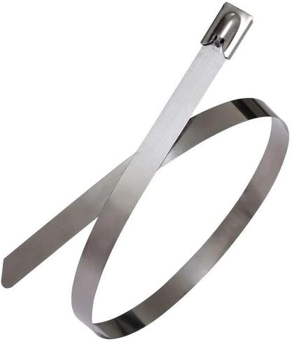 ربطات عنق معدنية بسحاب 11.8 بوصة (300 مم) 100 قطعة 304 ربطات عنق من الفولاذ المقاوم للصدأ شديدة التحمل متعددة الأغراض ذاتية القفل للآلات والمركبات ولفائف العادم والمزارع والأنابيب والأسقف والكابلات والسياج الخارجي in Kuwait