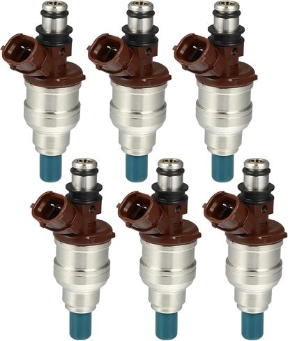 حاقن الوقود 23209-65020 - حاقن الوقود الداخلي للسيارة 4 فتحات Engnie - لسيارة Toyota 4Runner 3.0L 1988-1995 لون فضي معدني - 6 قطع in Kuwait