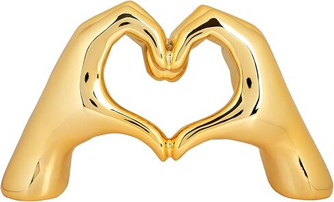Heart Hands Sculpture Nordic Minimalist Style Resin Crafts Love Jewelry Modern Decor Mothers Day Wedding (Black) in Saudi Arabia