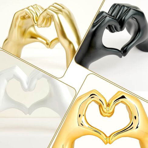 Heart Hands Sculpture Nordic Minimalist Style Resin Crafts Love Jewelry Modern Decor Mothers Day Wedding (Black) in Saudi Arabia