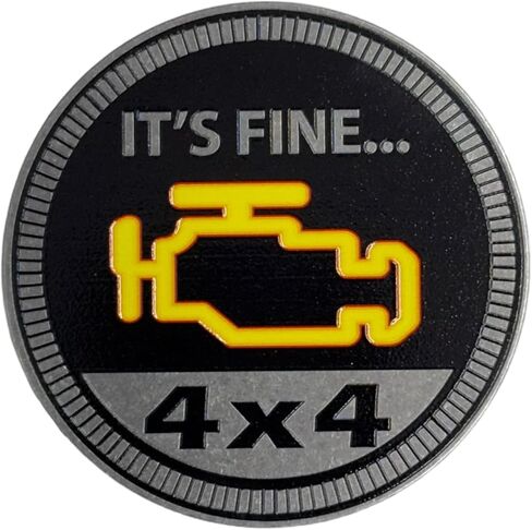 Check Engine - Solid Stainless Steel Metal 4x4 Badge Designed for Any 4x4 Vehicle - Made in The USA by CUSTOM4X4BADGES in Saudi Arabia