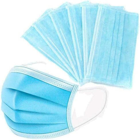 Disposable Face Protection for General Use 3-ply – 50 Count - Triple Ply, Pollution Health Dust Filter Face Protective PPE in Saudi Arabia