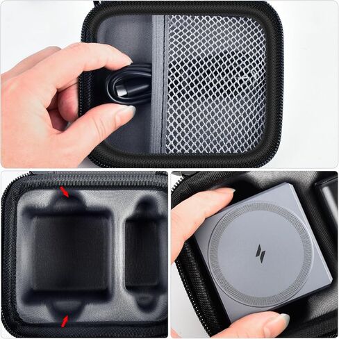 حافظة PAIYULE متوافقة مع شاحن Anker 3 في 1 Cube MagSafe بقدرة 15 وات كحد أقصى، حامل تخزين محطة الطاقة لكابل USB-C (صندوق فقط) (رمادي) in Kuwait