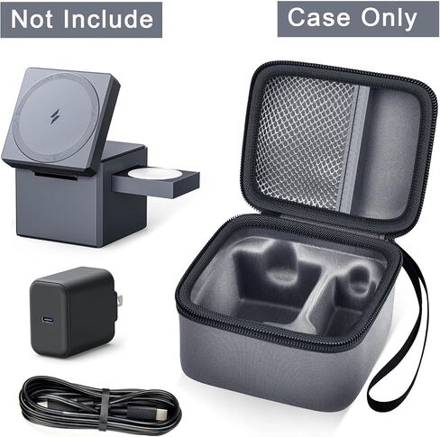 حافظة PAIYULE متوافقة مع شاحن Anker 3 في 1 Cube MagSafe بقدرة 15 وات كحد أقصى، حامل تخزين محطة الطاقة لكابل USB-C (صندوق فقط) (رمادي) in Kuwait