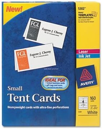 Avery Small Tent Cards, 2 Inch x 3.5 Inch, White, Box of 160 (5302) in Saudi Arabia