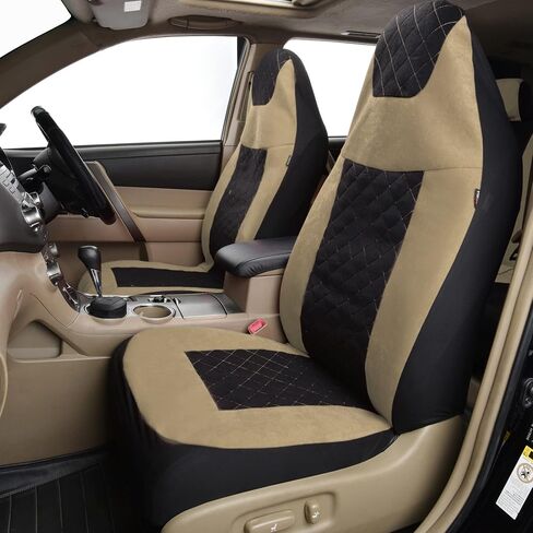 Flying Banner car seat Covers Full Set Protectors Front high Bucket Rear Bench Split 40/60 50/50 60/40 (Black, High Bucket - Full Set) in Saudi Arabia