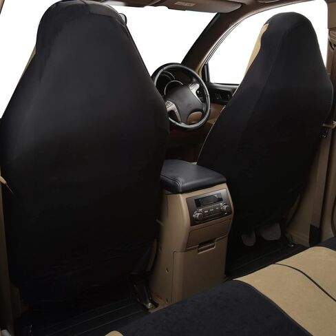 Flying Banner car seat Covers Full Set Protectors Front high Bucket Rear Bench Split 40/60 50/50 60/40 (Black, High Bucket - Full Set) in Saudi Arabia