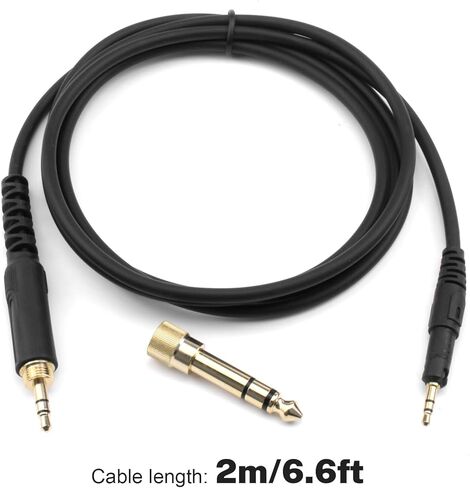 كابل ATH-M50x بديل لكابل الصوت Aux سلك متوافق مع سماعات الرأس Audio Technica ATH-M50x / ATH-M40x / ATH-M70x / ATH-M60X، مع محول 6.35 مم (1/4 بوصة)، 6.5 قدم in Kuwait