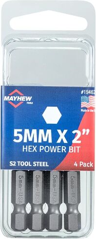 Mayhew Tools 19462-4 Metric Hex Power Bit, 5mm x 2", 4-Pack in Saudi Arabia