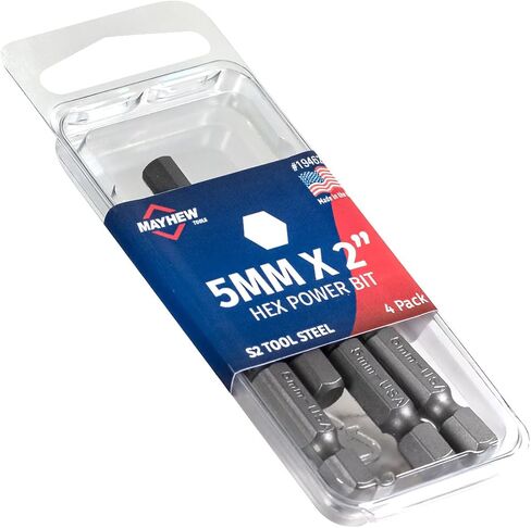 Mayhew Tools 19462-4 Metric Hex Power Bit, 5mm x 2", 4-Pack in Saudi Arabia