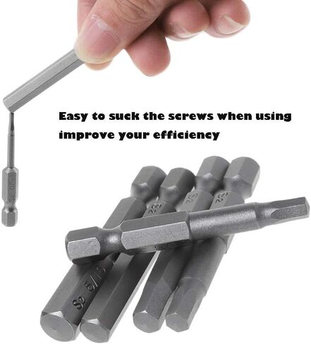 مجموعة لقم مفك براغي برأس سداسي داخلي مغناطيسي 5/64-5/16 10 قطع SAE رأس سداسي ألين مع ساق سداسية 1/4 بوصة، طول 50 مم in Kuwait