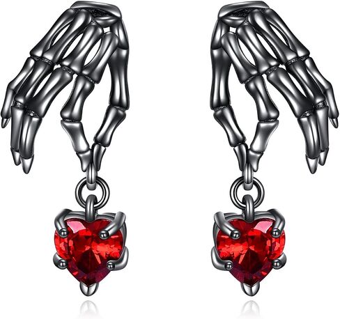URONE Skull Necklace/Earrings/Bracelet Sterling Silver Skeleton Hand Jewelry Gifts for Women Girls in Saudi Arabia