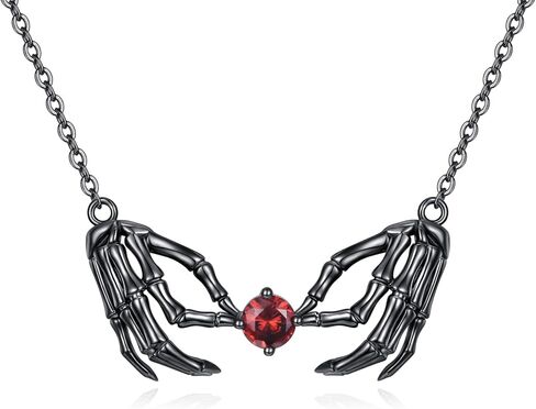 URONE Skull Necklace/Earrings/Bracelet Sterling Silver Skeleton Hand Jewelry Gifts for Women Girls in Saudi Arabia