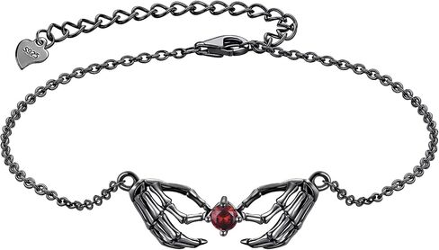 URONE Skull Necklace/Earrings/Bracelet Sterling Silver Skeleton Hand Jewelry Gifts for Women Girls in Saudi Arabia
